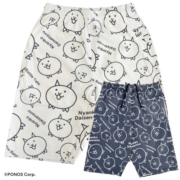 にゃんこ大戦争 ハーフパンツ 総柄 プリント ボトムス メンズ レディース | CharaBasket | 詳細画像10 
