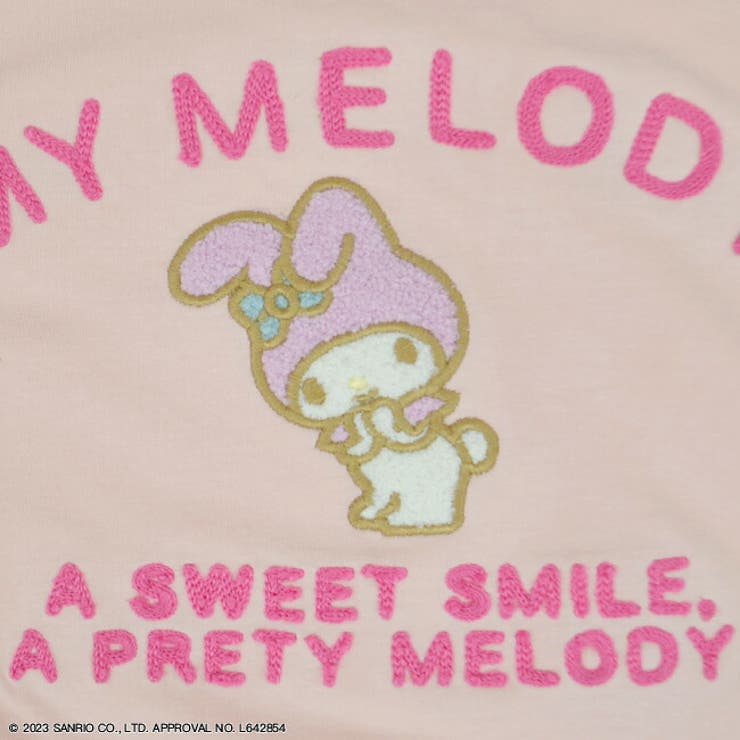 マイメロディ マイメロ 刺繍 Tシャツ 半袖 春夏   チェーンステッチ | CharaBasket | 詳細画像3 