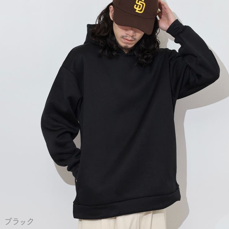 ビックシルエット へービーウェイト 無地 パーカー 長袖 裏起毛 スウェット | CharaBasket | 詳細画像4 