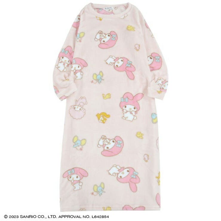 マイメロ マイメロディ ワンピース 長袖 プリント 部屋着[品番