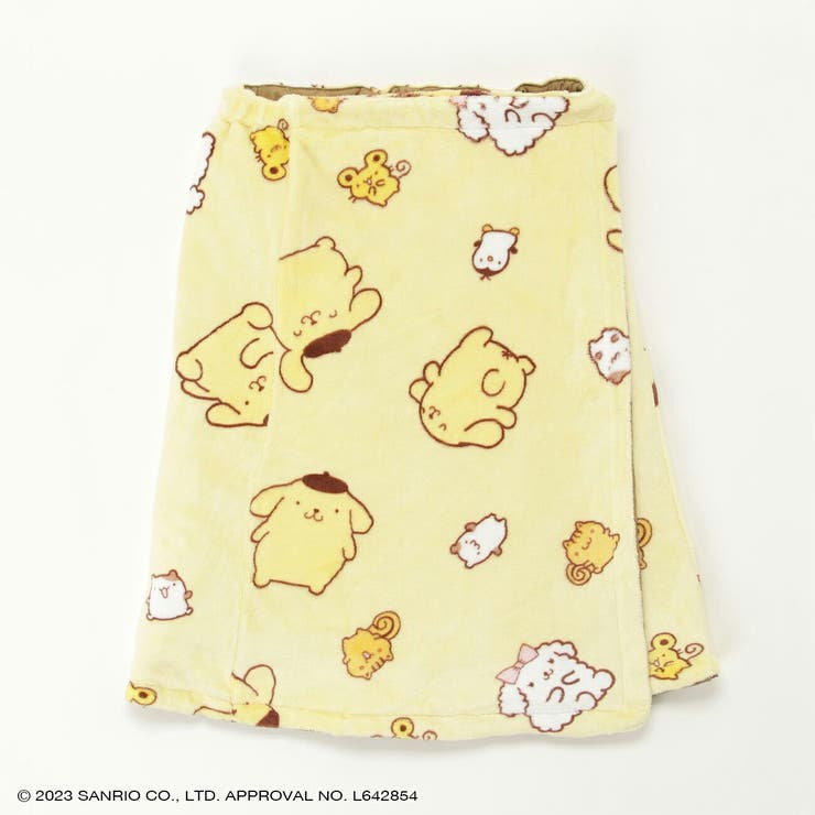 ポムポムプリンサンリオスカートひざ掛けブランケットポンチョフリース3WAY防寒sanrio