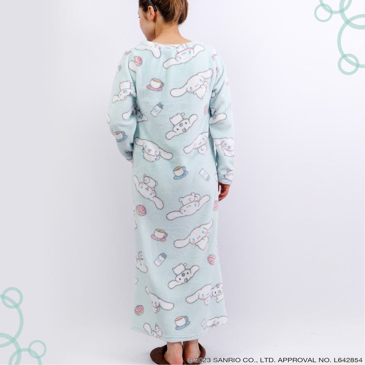 シナモロール  ワンピース 長袖 プリント 部屋着 サンリオ キャラクターズ | CharaBasket | 詳細画像4 