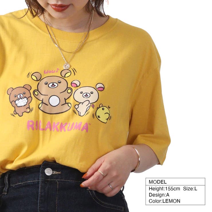 リラックマ サンエックス Tシャツ 半袖 トップス プリント San-X | CharaBasket | 詳細画像3 