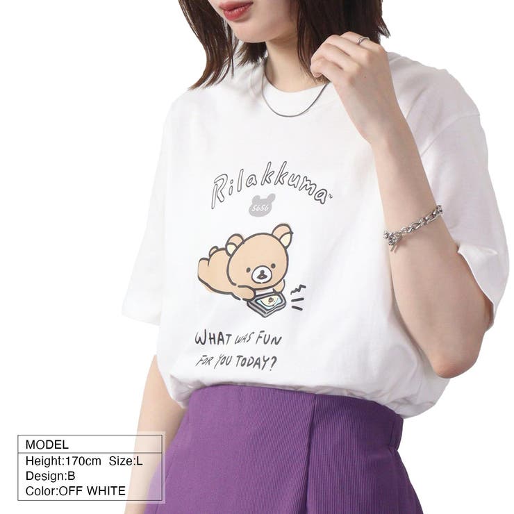 リラックマ サンエックス Tシャツ 半袖 トップス プリント San-X | CharaBasket | 詳細画像5 