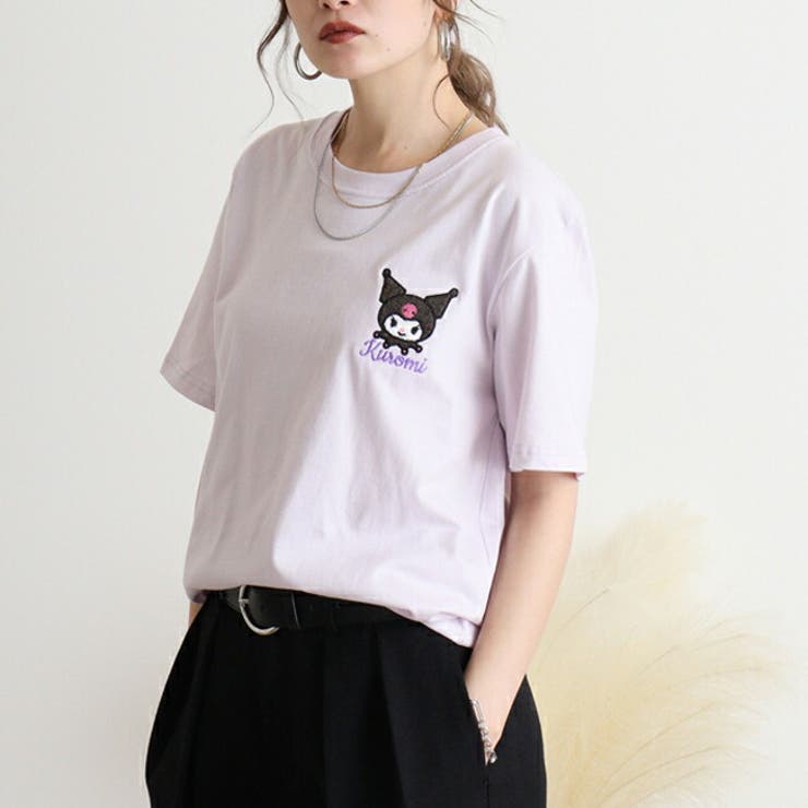 クロミ Tシャツ 半袖 刺繍 サンリオ キャラクターズ メンズ レディース | CharaBasket | 詳細画像3 