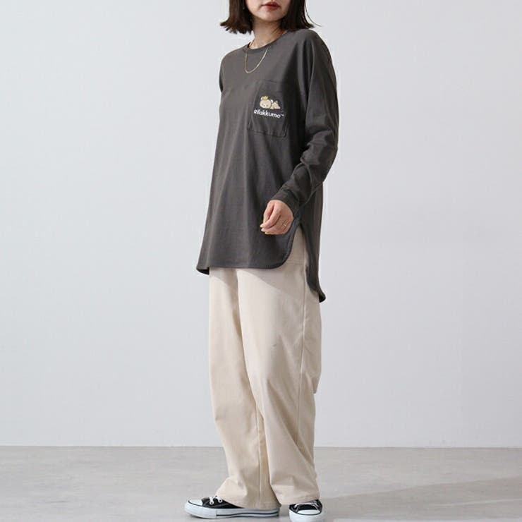 リラックマ チュニック 長袖 Tシャツ 春夏秋 San-x Rilakkuma | CharaBasket | 詳細画像9 