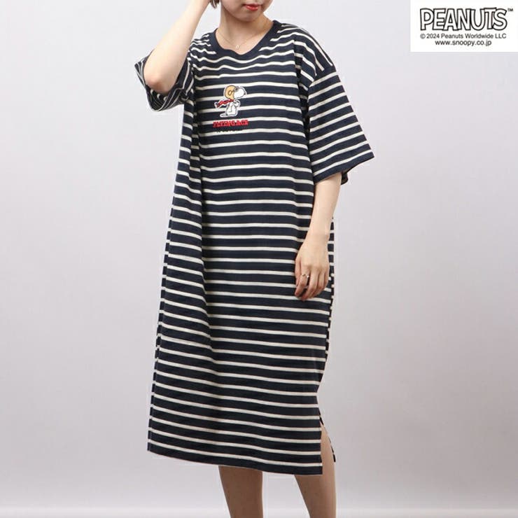 スヌーピー ボーダー ビッグTシャツ 半袖 Tシャツ 春夏 PEANUTS | CharaBasket | 詳細画像3 