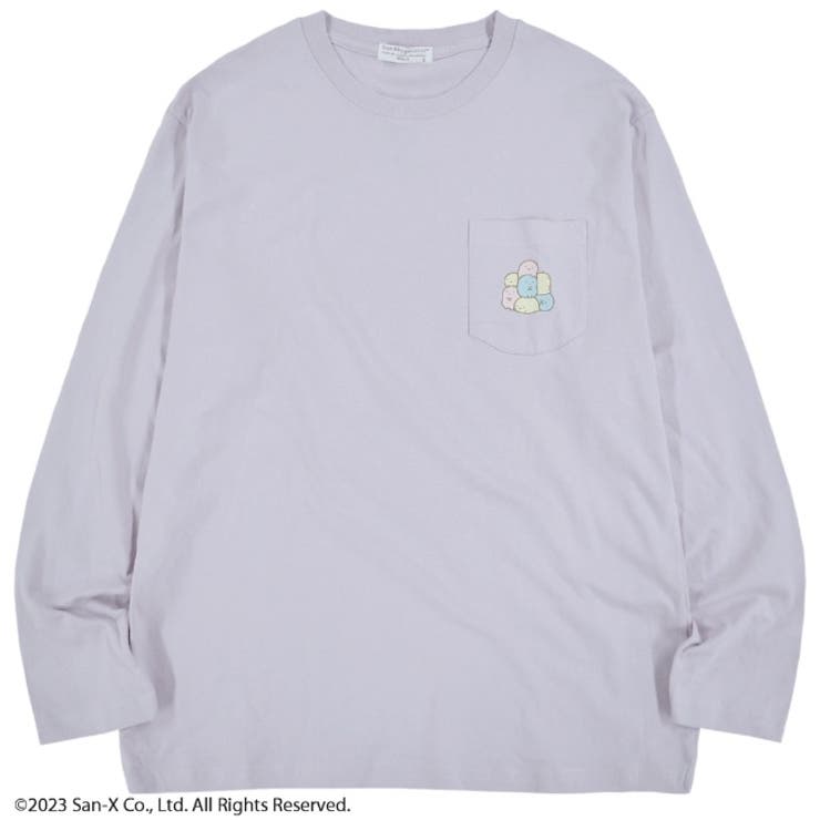 すみっコぐらし 長袖 Tシャツ ポケット バック プリント San-X