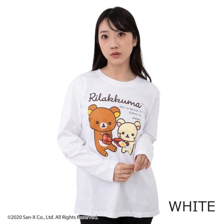 リラックマ プリント 長袖 Tシャツ 目玉焼き コリラックマ