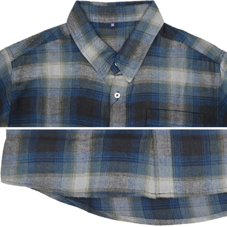 チェックシャツ シャツ トップス 長袖 チェック ポケット[品番 チェックシャツ シャツ トップス 長袖 チェック ポケット[品番