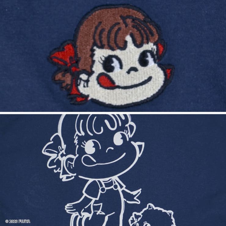 ペコちゃん 不二家 Tシャツ 半袖 刺繍 プリント ミルキー[品番  