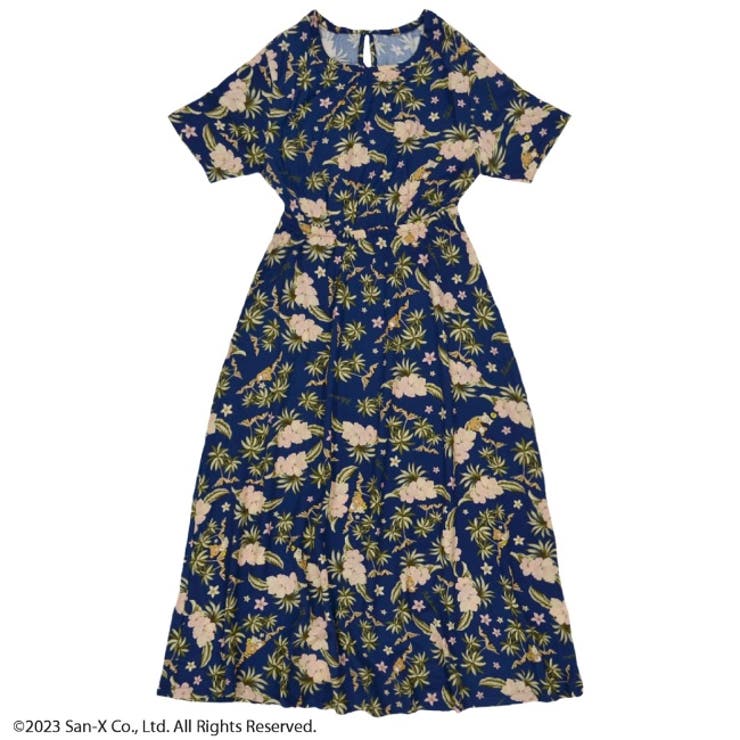 リラックマ サンエックス ワンピース レディース アロハ 半袖 夏 San-X | CharaBasket | 詳細画像7 