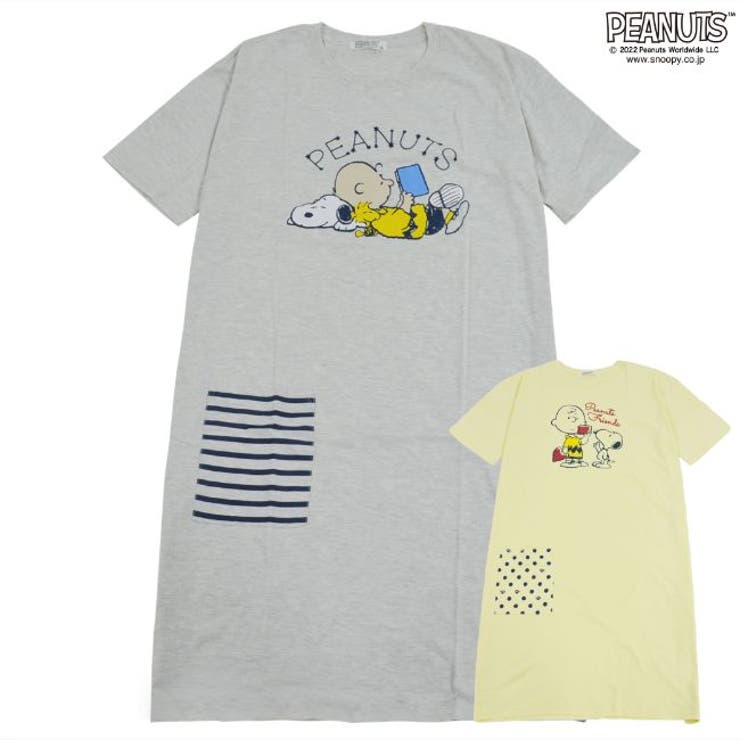 スヌーピーワンピース Tシャツ Peanuts プリント ポケット付き ロング 品番 Ysdw Charabasket キャラバスケット のレディースファッション通販 Shoplist ショップリスト