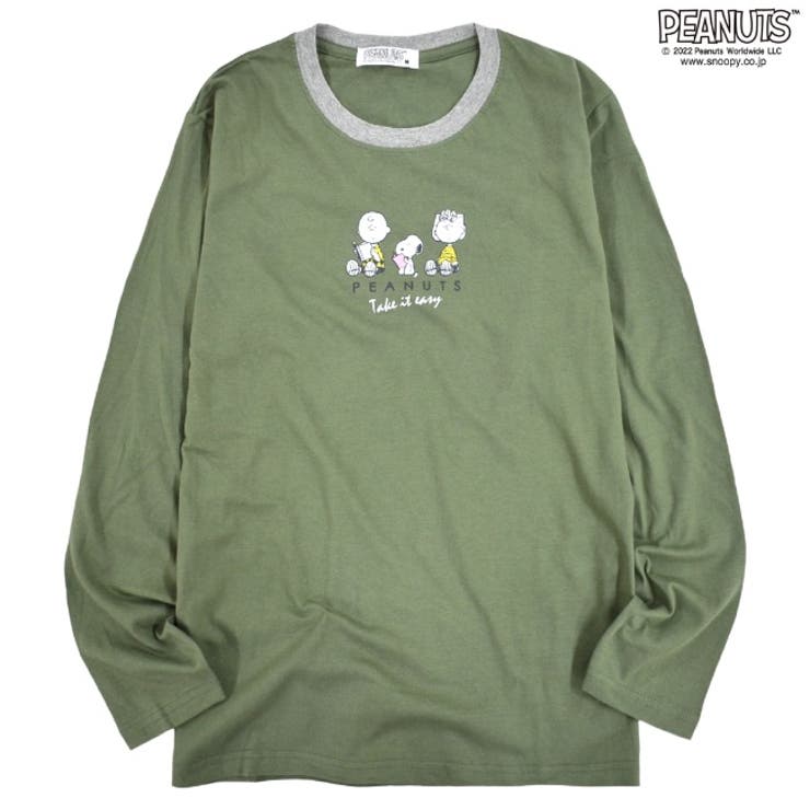 スヌーピー 長袖Tシャツ PEANUTS プリント[品番：YSDW0001038