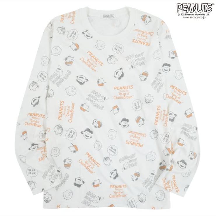 スヌーピー Tシャツ 長袖 総柄 PEANUTS[品番：YSDW0001041