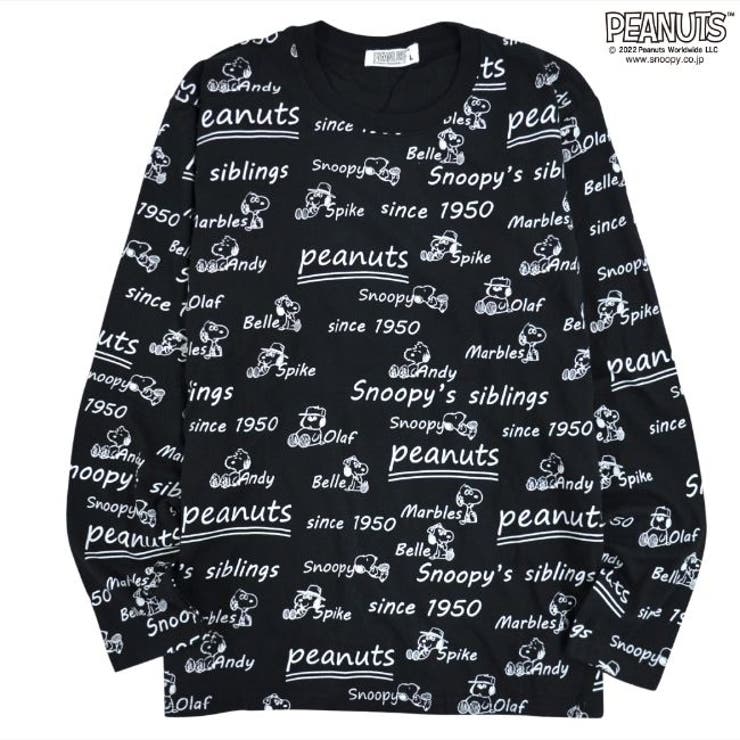 【激安】 スヌーピー Tシャツ 長袖 総柄 PEANUTS[品番：YSDW0001041 トップス
