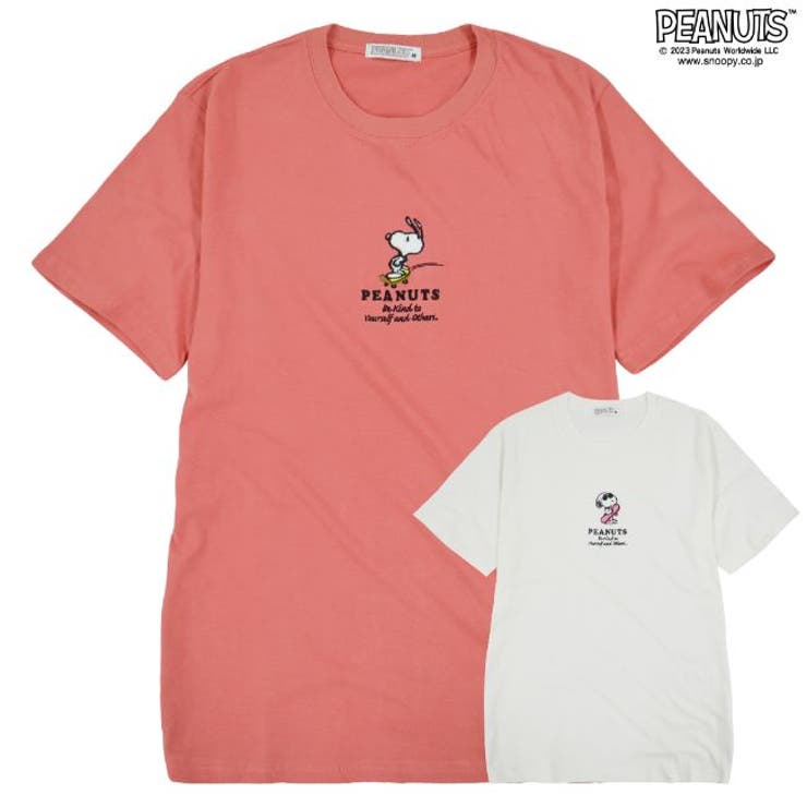 スヌーピーTシャツ半袖ワンポイント刺繍SNOOPYPEANUTS