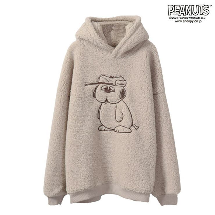 スヌーピー刺繍BIGオラフトレーナー長袖ボアSNOOPYPEANUTS