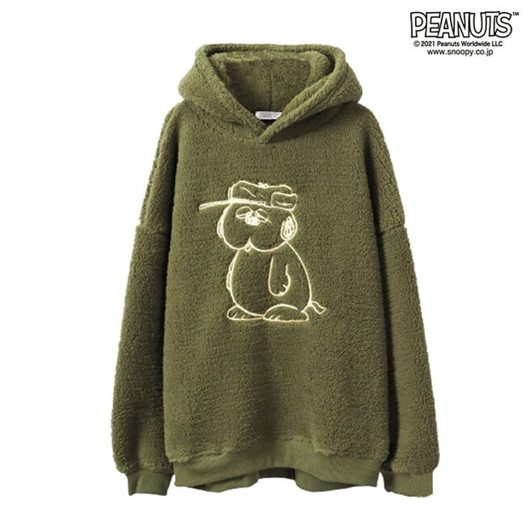 スヌーピー刺繍BIGオラフトレーナー長袖ボアSNOOPYPEANUTS