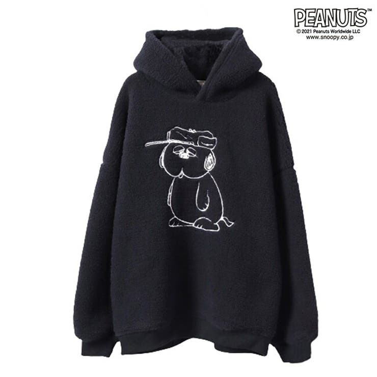スヌーピー刺繍BIGオラフトレーナー長袖ボアSNOOPYPEANUTS
