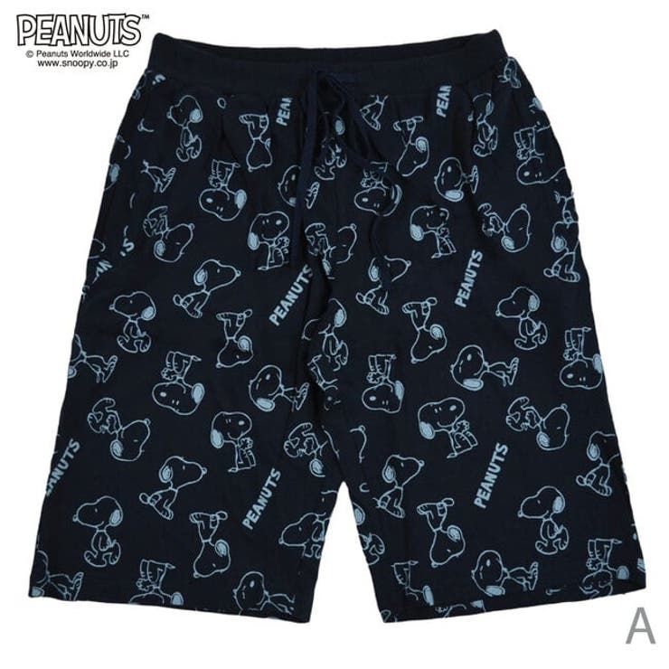 スヌーピー ハーフパンツ PEANUTS ミニ 裏毛 夏 メンズ 総柄