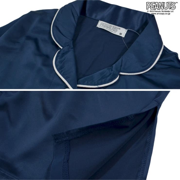 スヌーピー ワンピース 部屋着 レディース 七分袖 サテン 刺繍 PEANUT | CharaBasket | 詳細画像7 