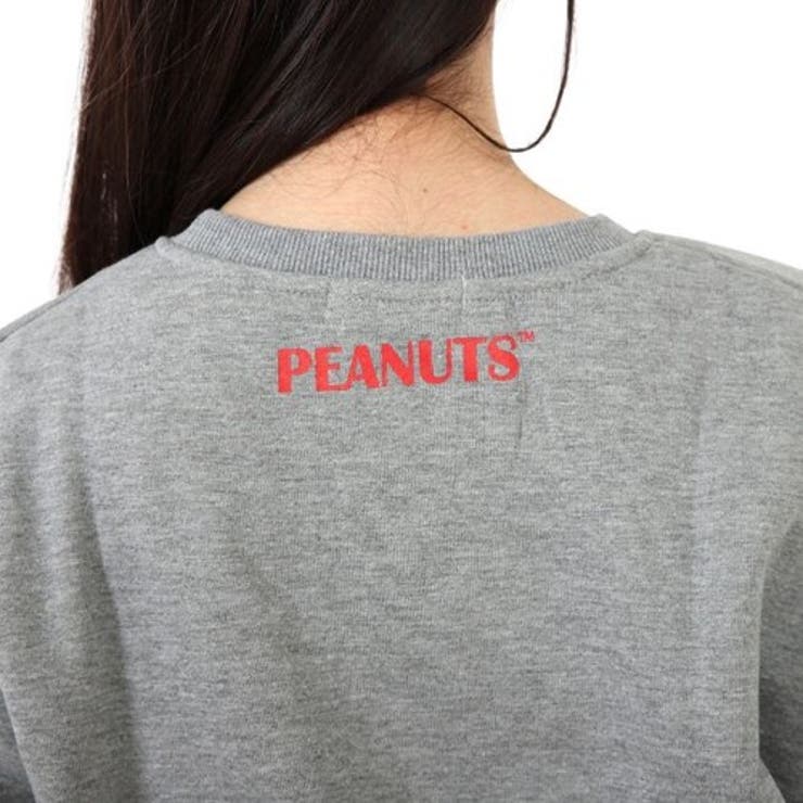 スヌーピー スウェット トレーナー 長袖 レディース チャコール ブラック | CharaBasket | 詳細画像12 