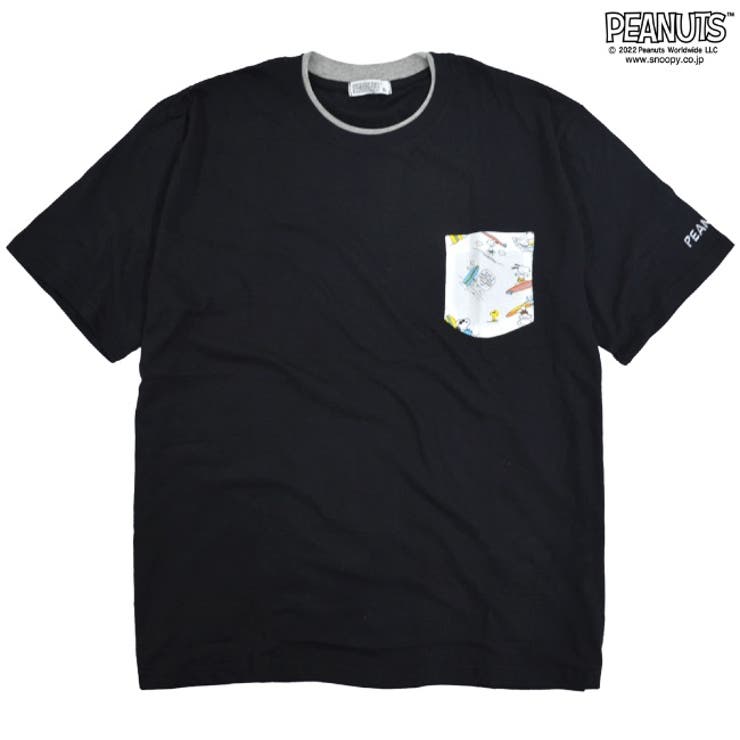 スヌーピー ポケット付き フェイクレイヤード 半袖 Tシャツ PEANUTS | CharaBasket【MEN】 | 詳細画像6 