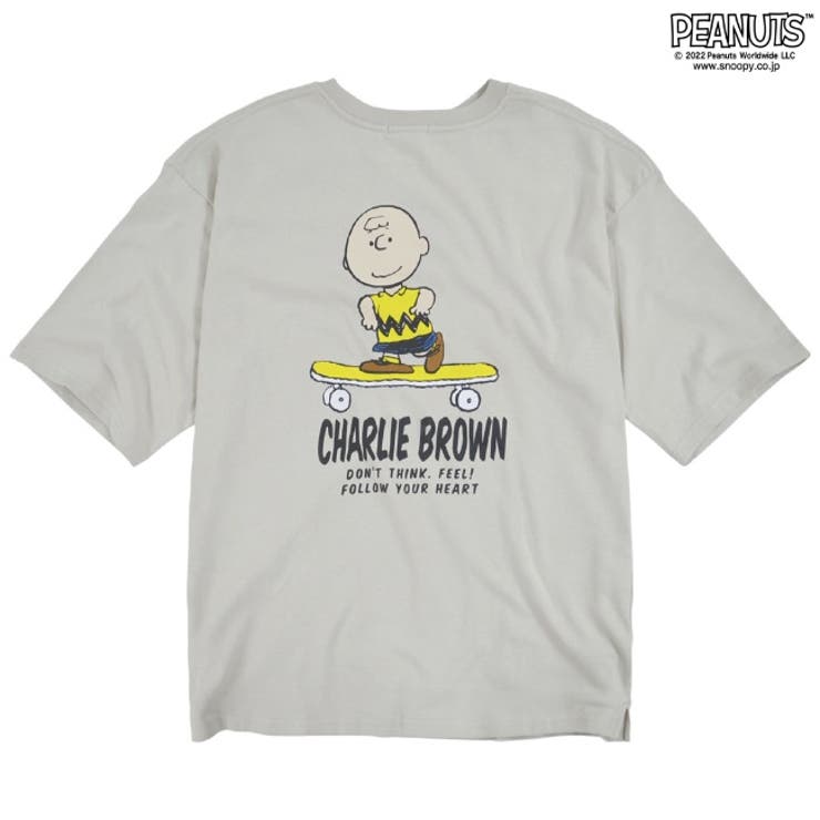 スヌーピー Tシャツ ドロップショルダー チャーリーブラウン 刺繍[品番