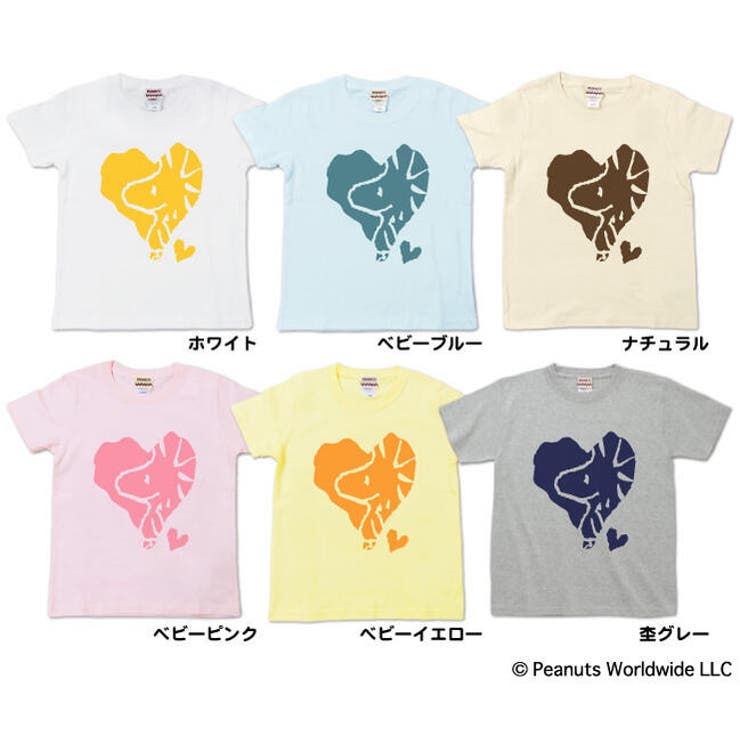スヌーピー ハート ウッドストック 半袖 Tシャツ キッズ 子供服 | CharaBasket【KIDS】 | 詳細画像4 