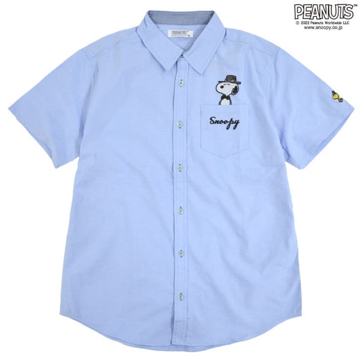 スヌーピー 半袖シャツ 刺繍 PEANUTS ポケット付き | CharaBasket | 詳細画像6 