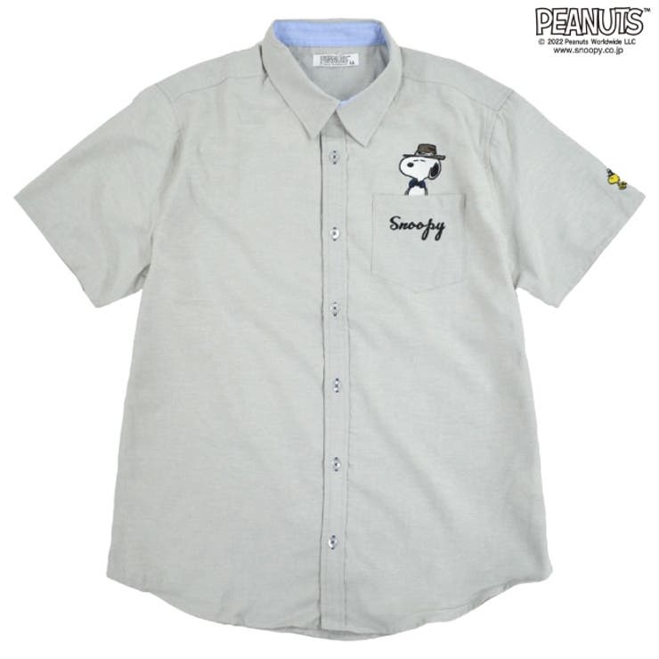 スヌーピー 半袖シャツ 刺繍 PEANUTS ポケット付き | CharaBasket | 詳細画像8 