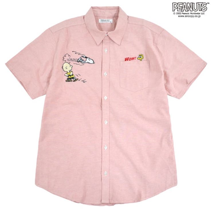 スヌーピー 半袖シャツ 刺繍 PEANUTS ポケット付き | CharaBasket | 詳細画像4 