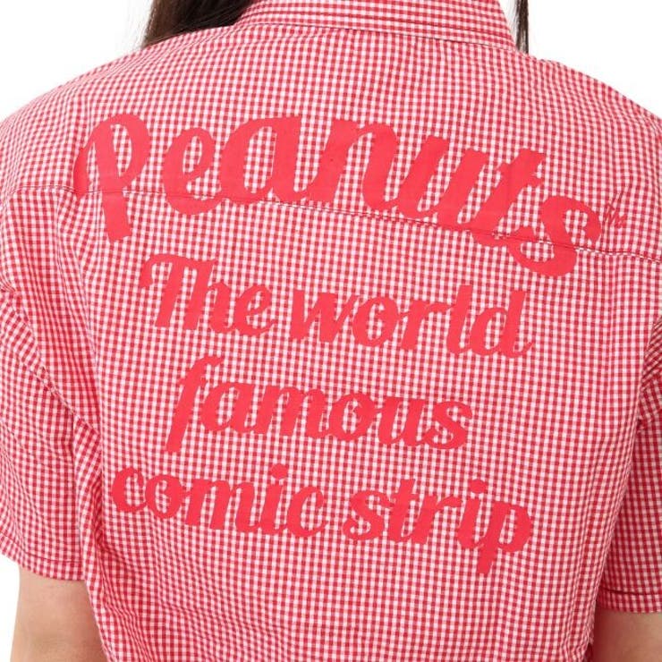 スヌーピー チェック シャツ ギンガムチェック 半袖 刺繍 | CharaBasket | 詳細画像8 