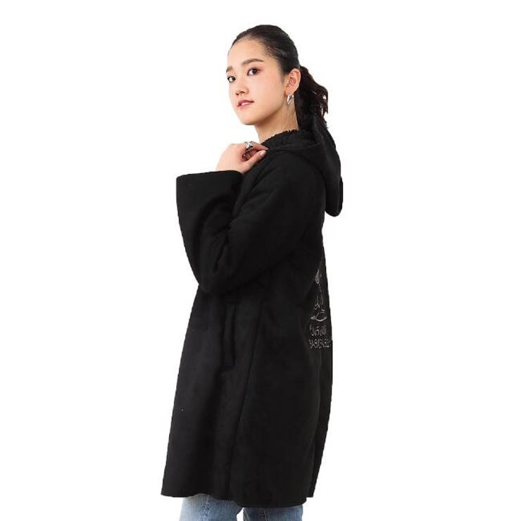 スヌーピー コート ムートン レディース ブラック キャメル ベージュ | CharaBasket | 詳細画像3 