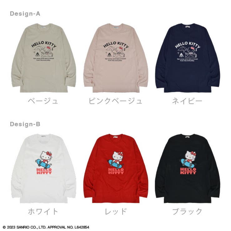 ハローキティ プリント 長袖 Tシャツ 春秋 HELLO KITTY[品番