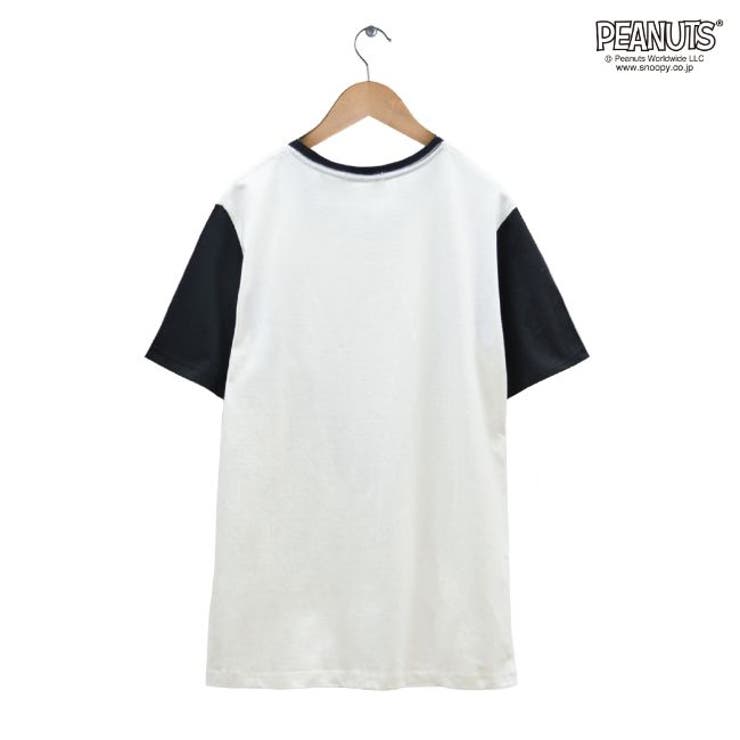 スヌーピー SNOOPY フェイス Ｔシャツ 半袖 オフホワイト×ブラック | CharaBasket | 詳細画像2 