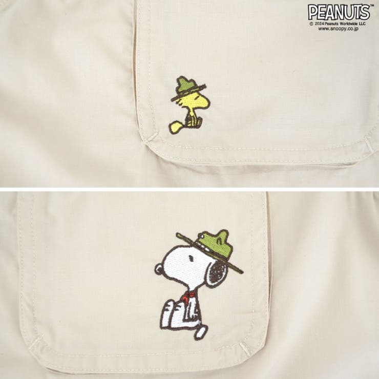 スヌーピー アウトドア シャツ 半袖 サファリシャツ | CharaBasket | 詳細画像4 