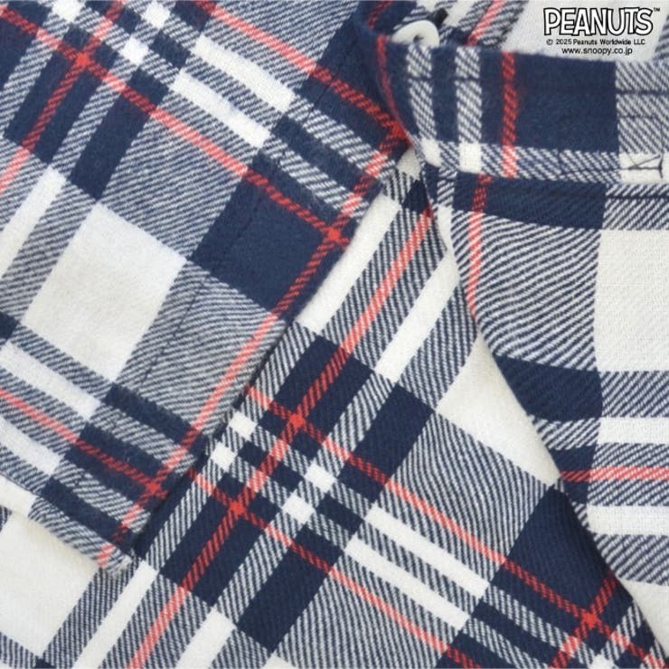 スヌーピー チェックシャツ 長袖 春秋冬 刺繍 SNOOPY PEANUTS | CharaBasket | 詳細画像6 