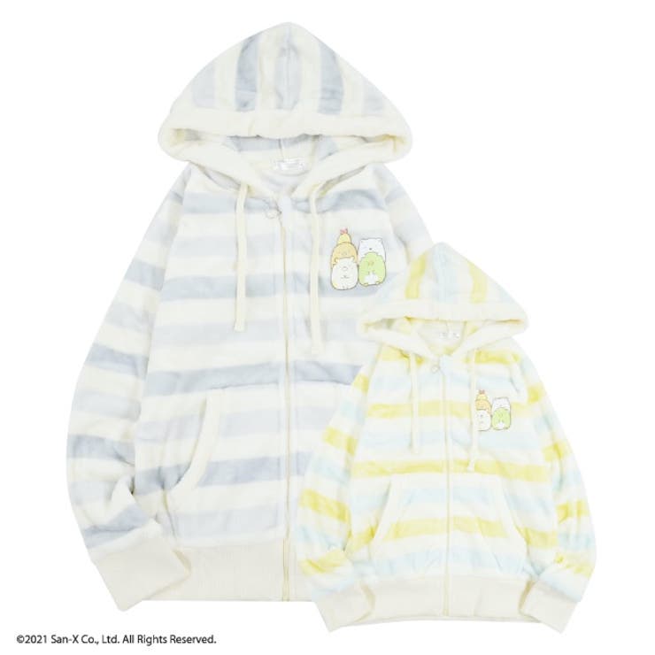 すみっコぐらし フリース 素材 ZIP パーカー 大人 レディース[品番