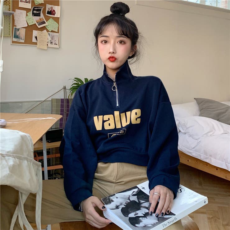 [SATUR]Velour Loose Fit ハーフジップアップ★新作・24AW★ ダンボール ハーフジップ プルオーバー ( セットアップ 可)