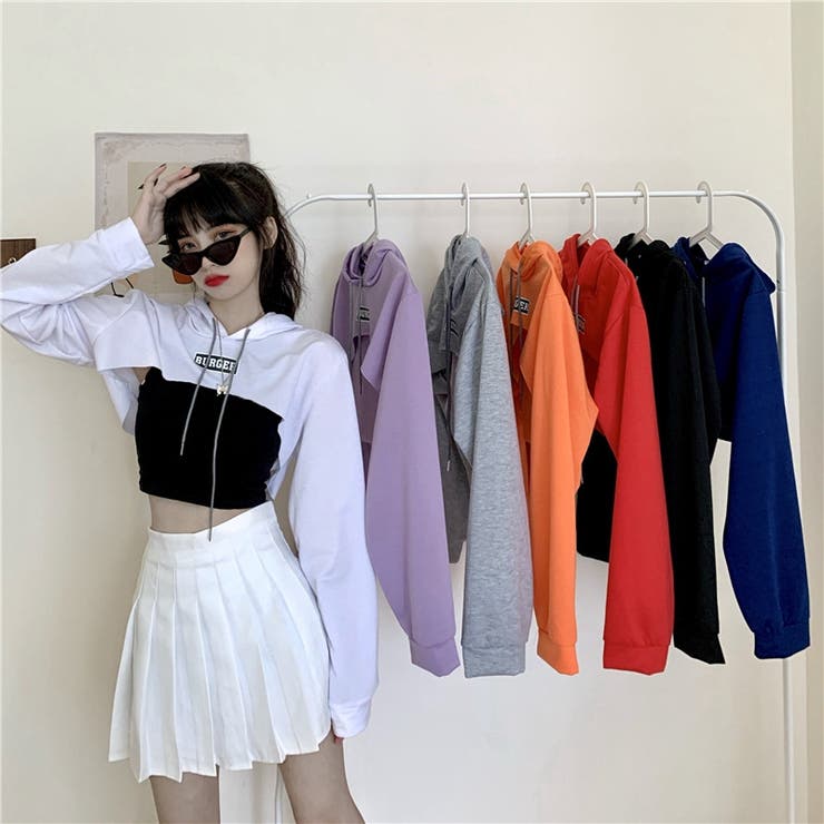 フロントショート丈パーカー[品番：CROW0000576]｜CHEER【WOMEN
