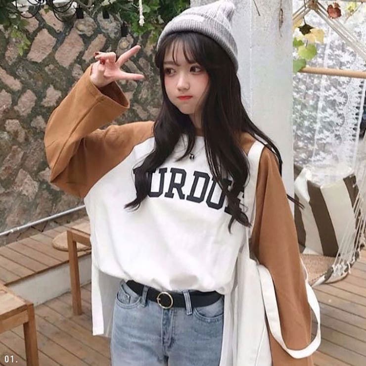 カレッジロゴラグランロンT 長袖 Tシャツ[品番：CROW0000687]｜CHEER