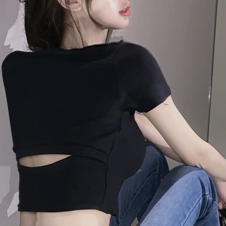 後ろあきクロップドカットソー トップス Tシャツ | Alvia | 詳細画像13 