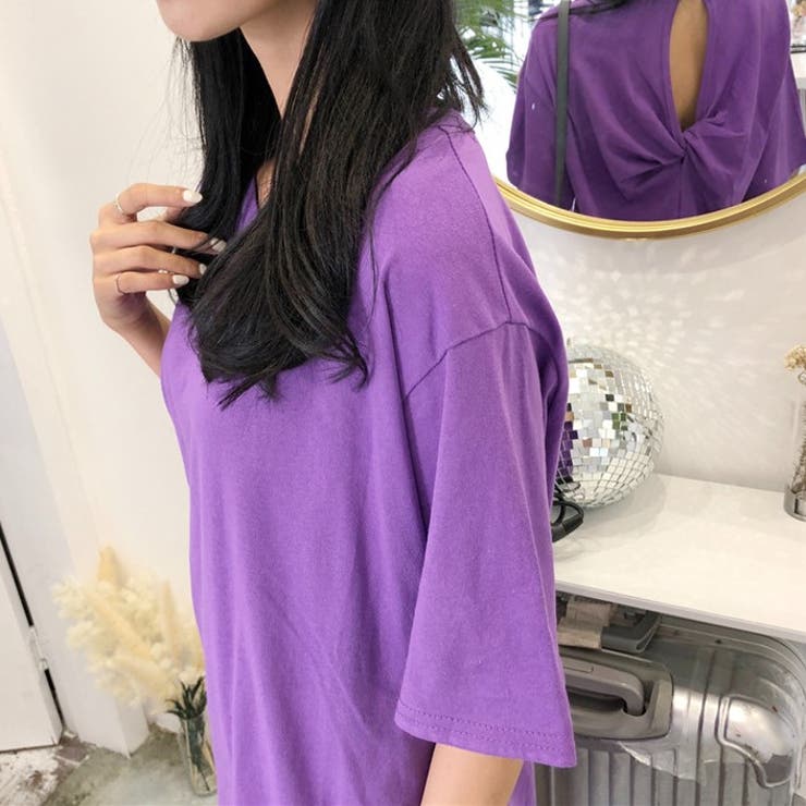 バックツイスト開きルーズTシャツ 春 夏 | Alvia | 詳細画像11 