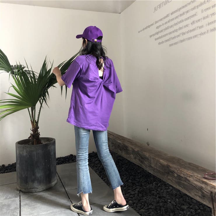 バックツイスト開きルーズTシャツ 春 夏 | Alvia | 詳細画像13 