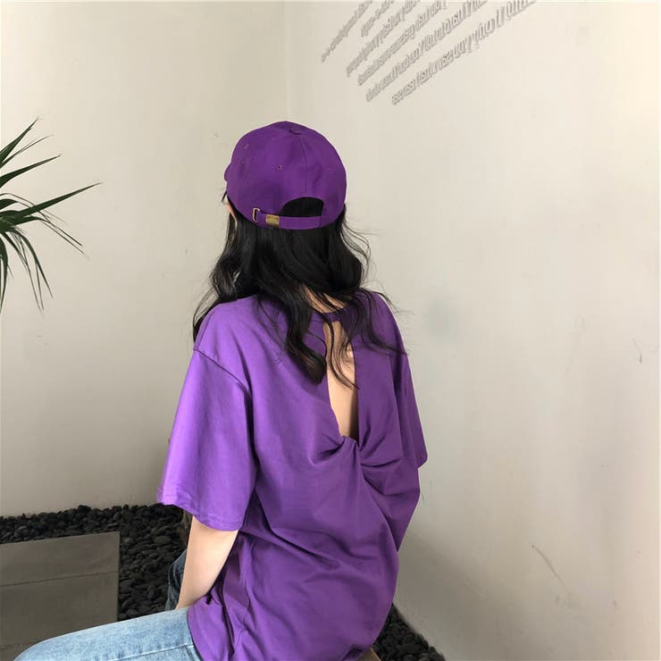 バックツイスト開きルーズTシャツ 春 夏 | Alvia | 詳細画像14 