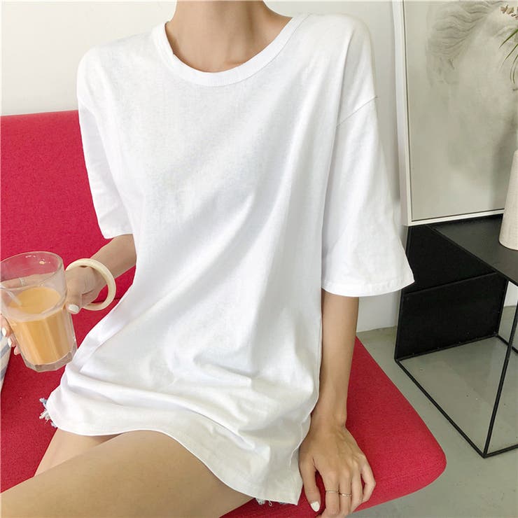 バックツイスト開きルーズTシャツ 春 夏 | Alvia | 詳細画像2 