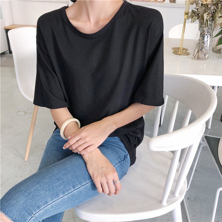 バックツイスト開きルーズTシャツ 春 夏 | Alvia | 詳細画像24 