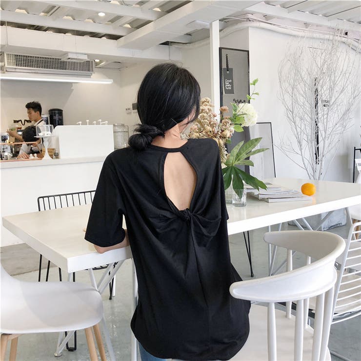 バックツイスト開きルーズTシャツ 春 夏 | Alvia | 詳細画像25 